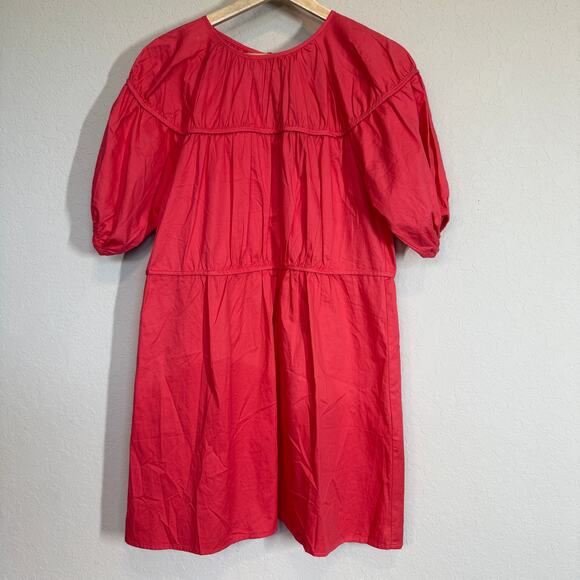 Women's Nasty Gal Back in a Mini Deep Pink Tiered Short Sleeve Dress Size 4 NEW - Picture 3 of 9